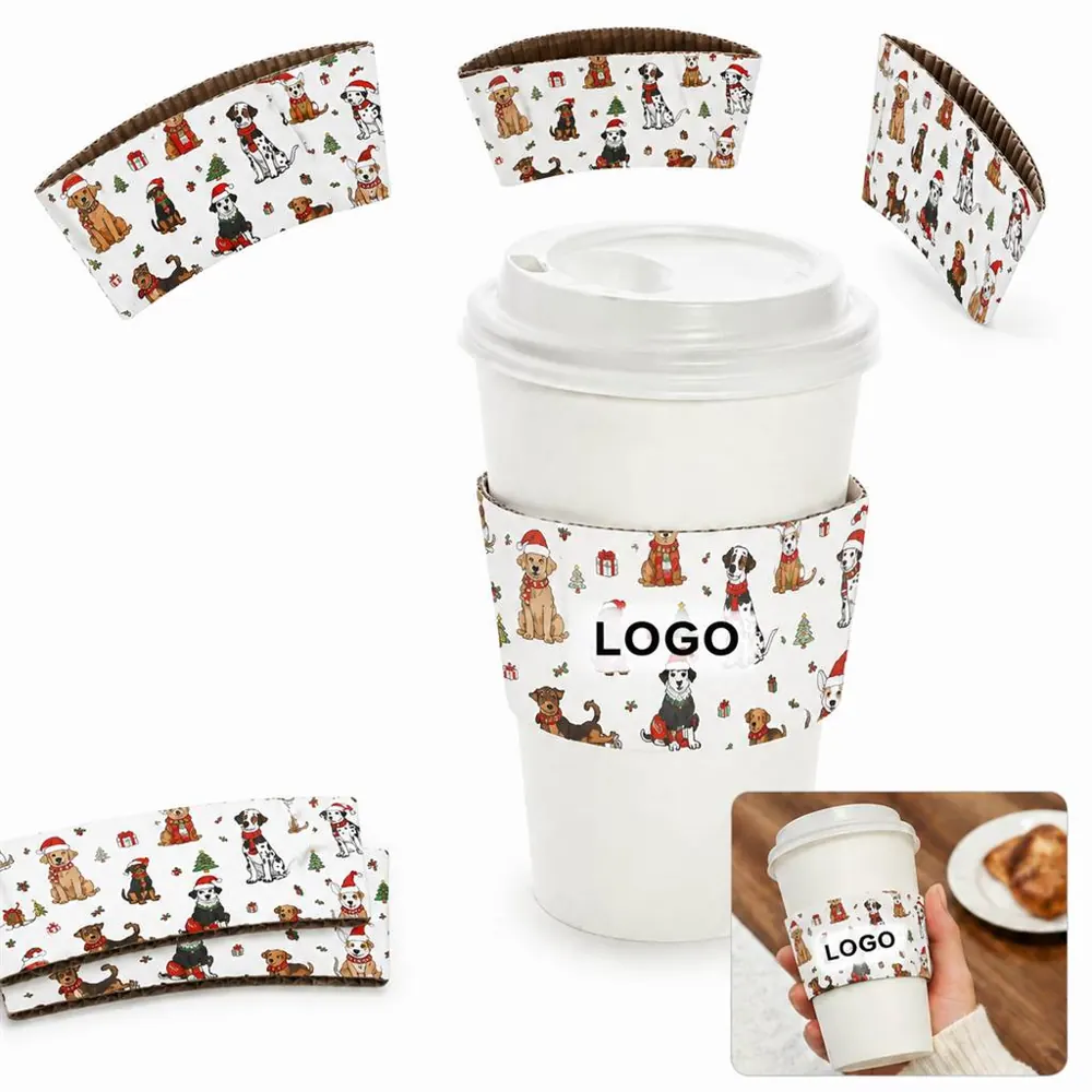Disposable Printed Coffee Cup Sleeves for 12-16 oz
