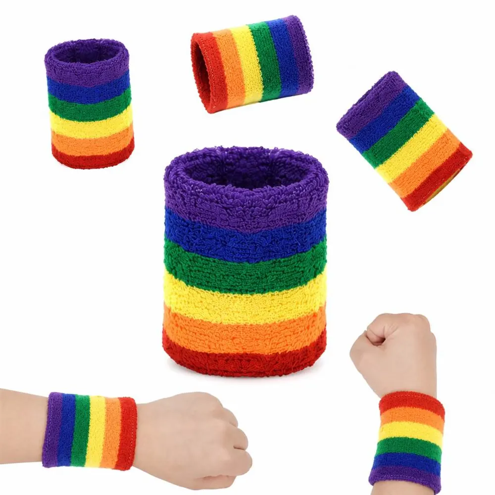 Rainbow Quick-Dry Sweat Wristband for Running & Gym 2