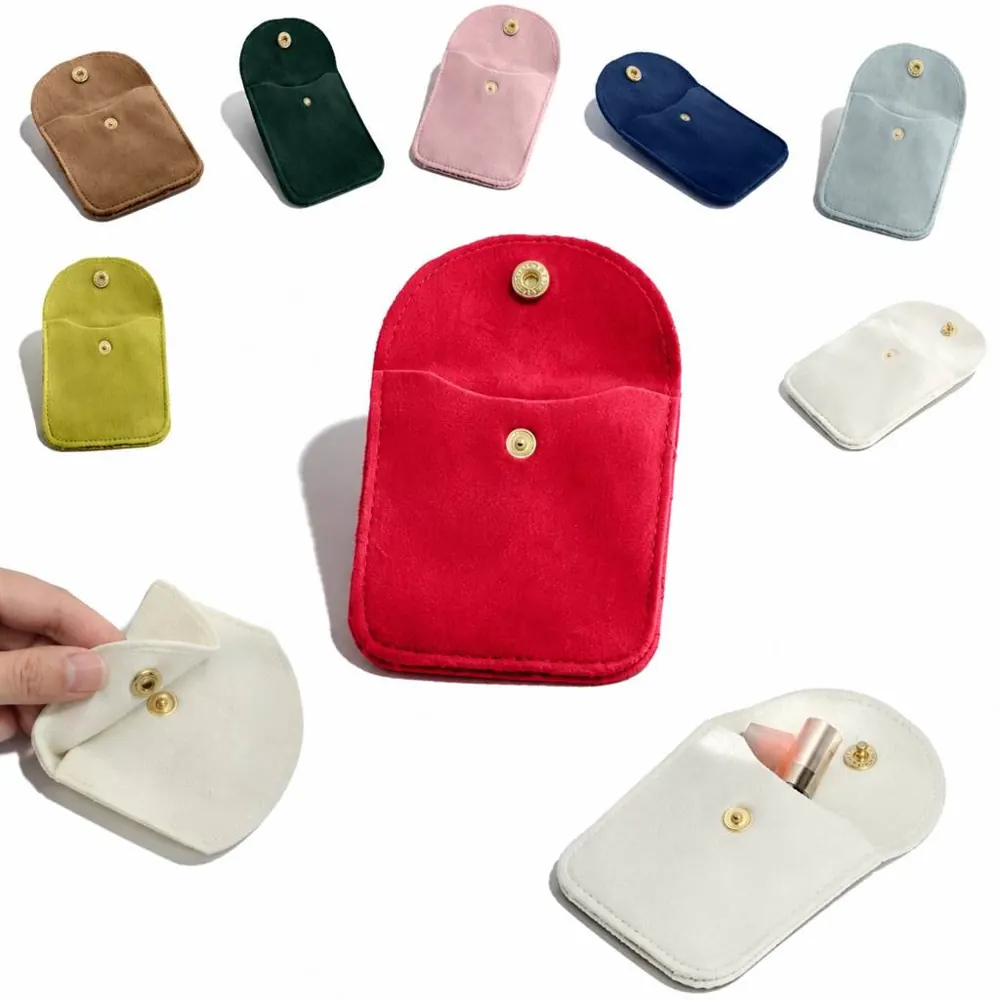 Customizable Velvet Snap Pouch for Jewelry Storage 2