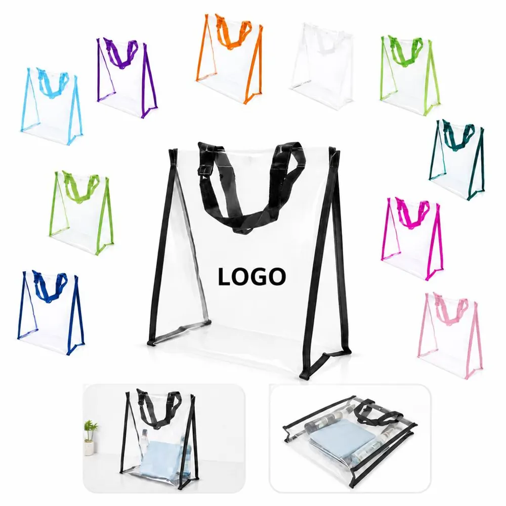 Clear PVC Tote Bag Waterproof Transparent Carryall