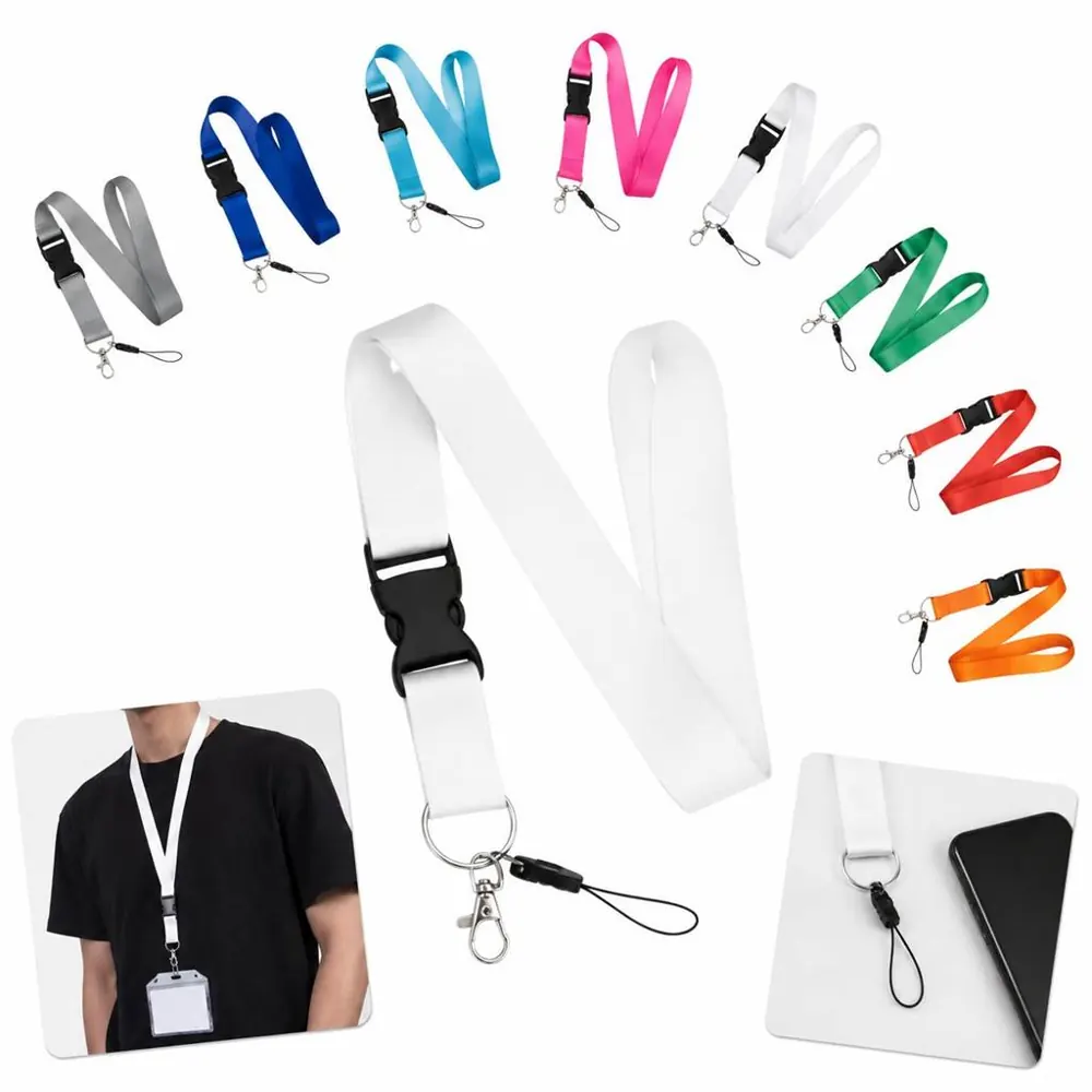 Multi-Color Detachable Buckle Lanyard with Carabiner 2