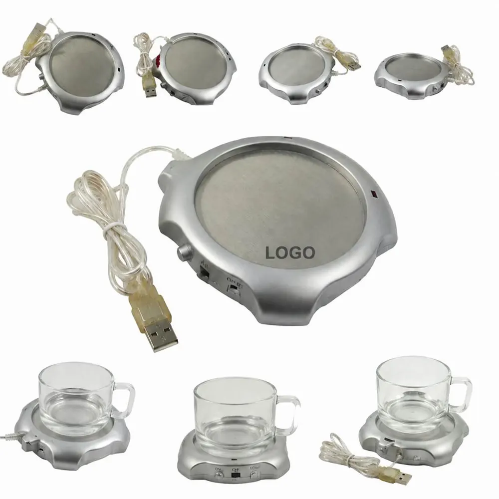 USB Cup Warmer with 4-Port Hub for Coffee & Devices
