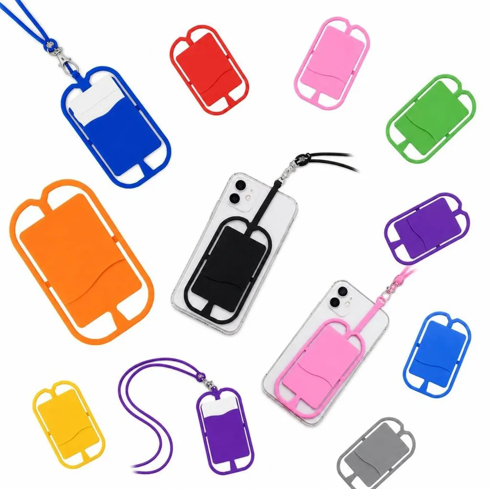 Silicone Phone Holder Lanyard with Card Slot Wallet 2