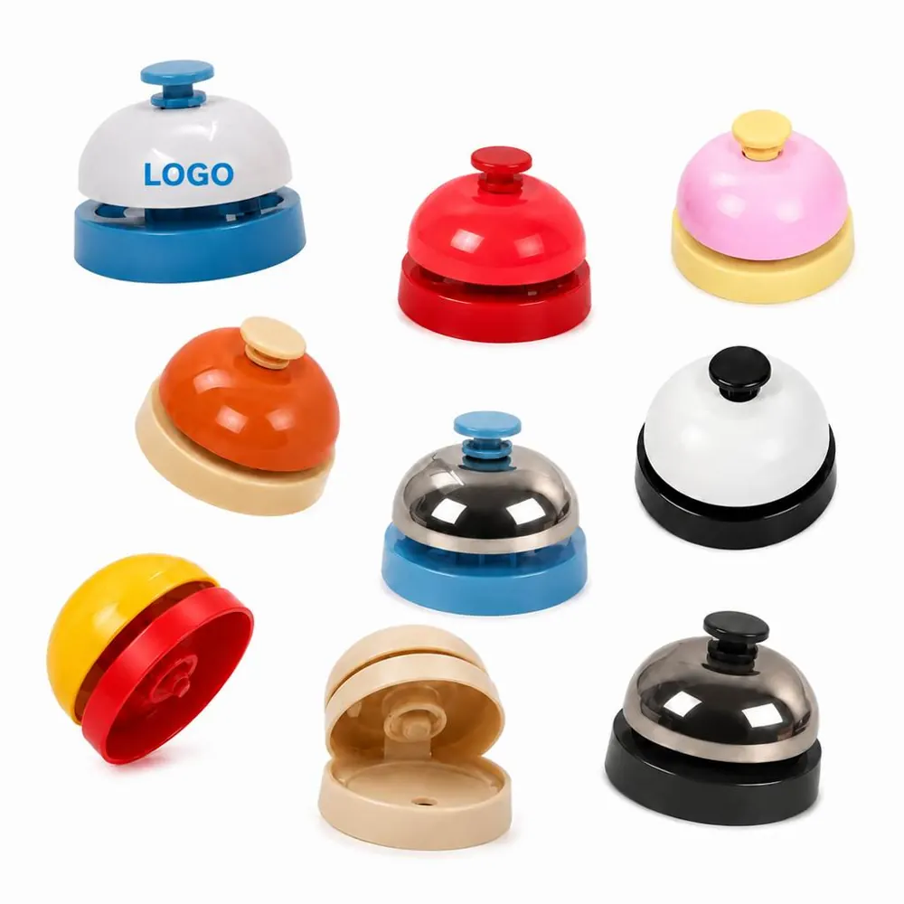 Classic Hand Press Service Bell, Dome Design with Clear Ring