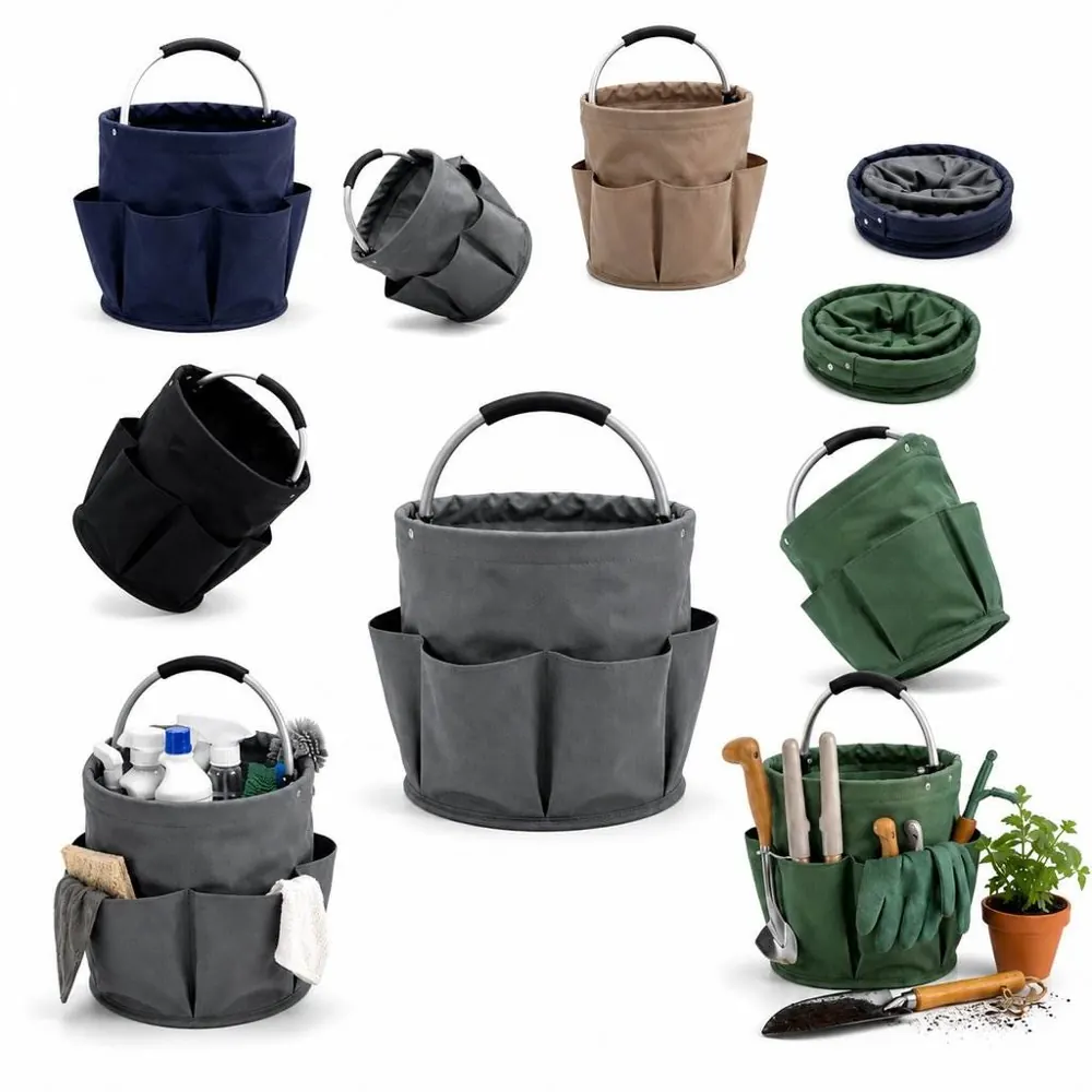 Foldable Oxford Storage Basket with Metal Handle 2