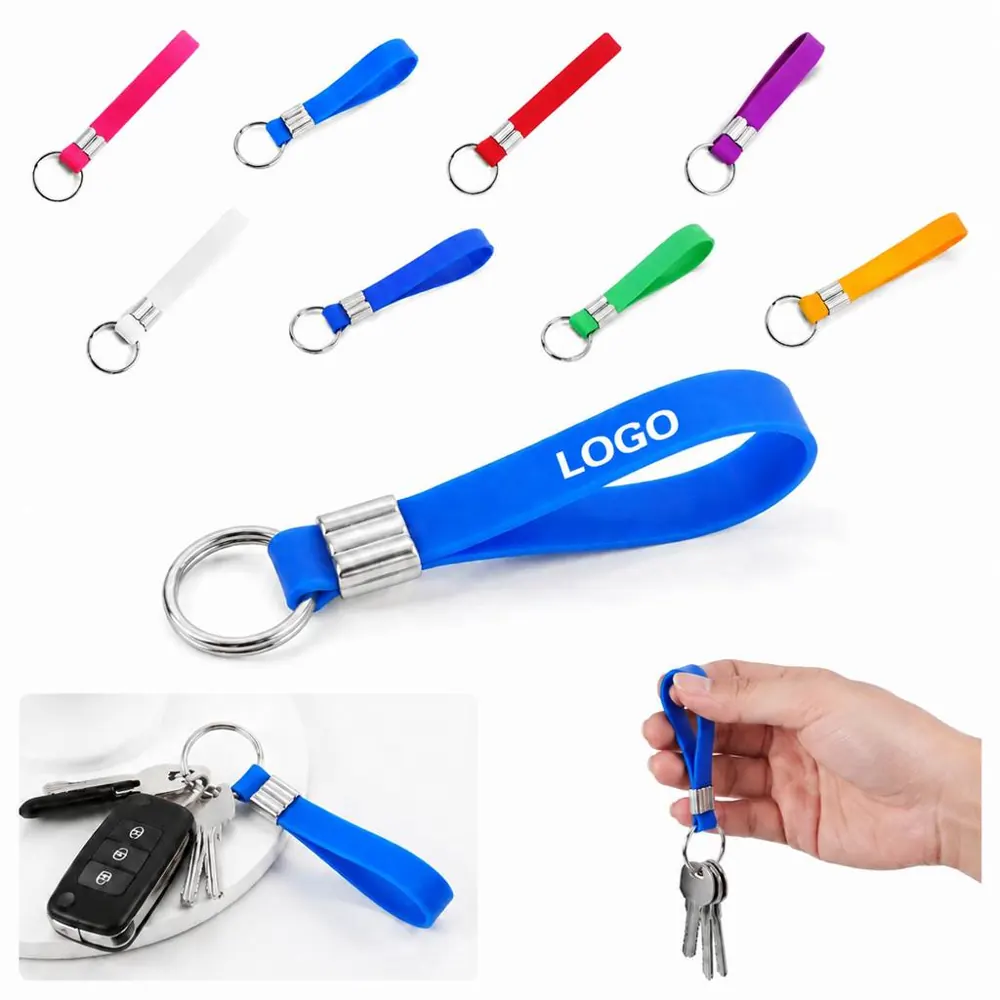 Silicone Wristband Keyring with Adjustable Durable Loop