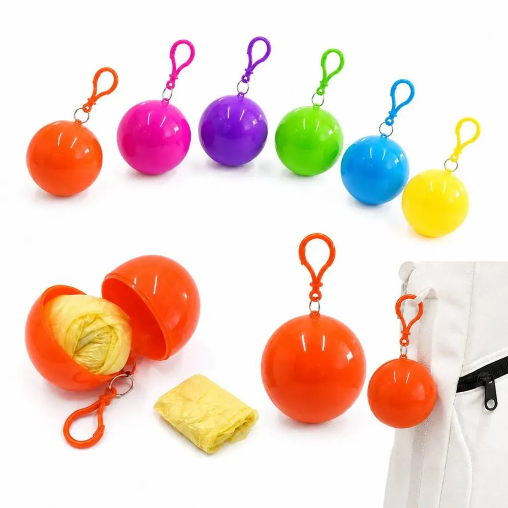 Compact Capsule Rain Poncho with Keychain Clip 2