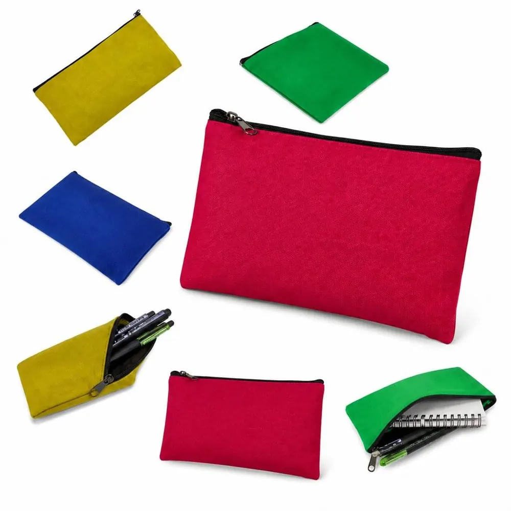 Canvas Pencil Case with Zipper, Durable Storage for Pens 2
