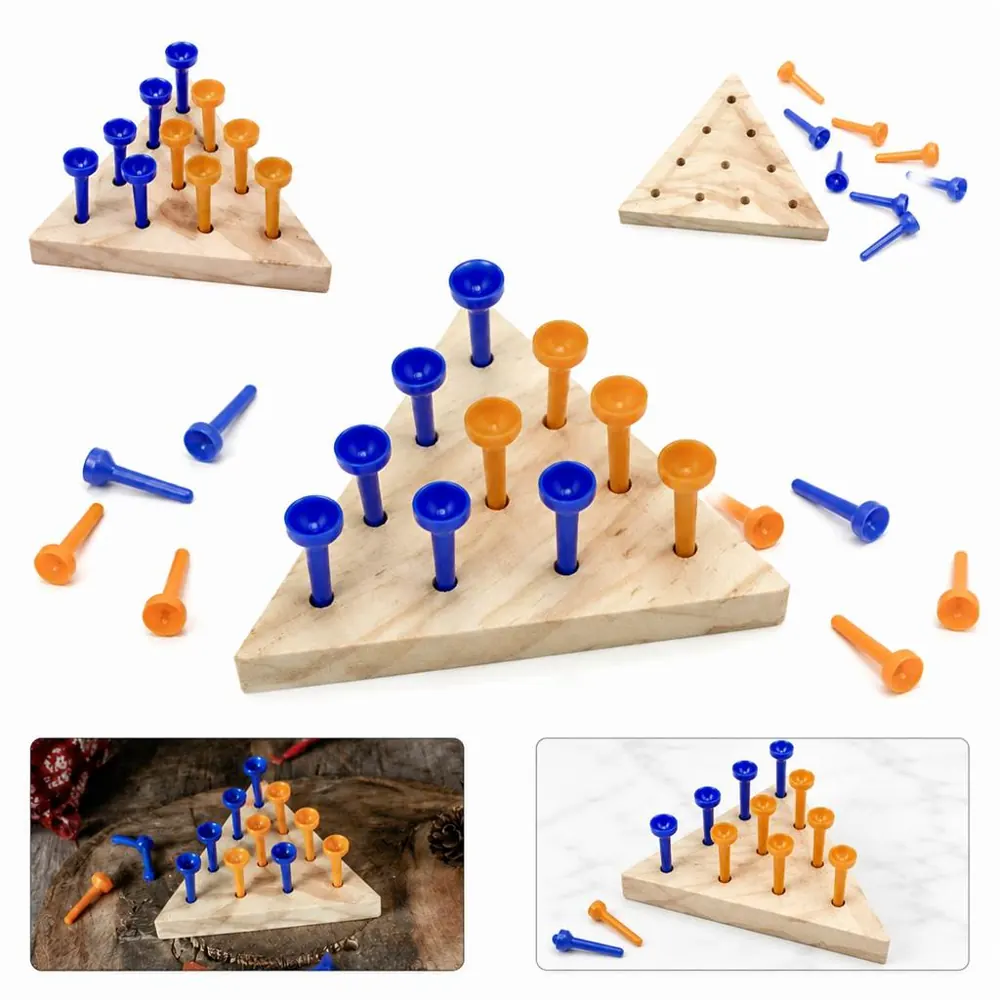 Natural Wood Triangle IQ Game - Brain Teaser Puzzle 2