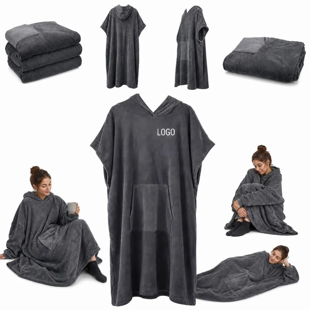 Quick-Dry Hooded Bathrobe with Pocket for Men & Women