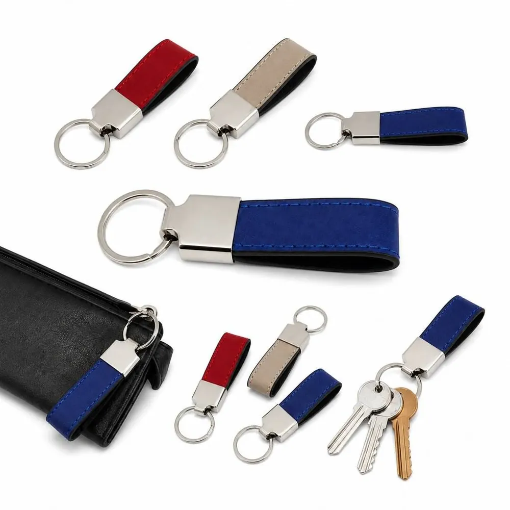 Genuine Leather Key Ring with Sturdy Metal Ring for Daily 2