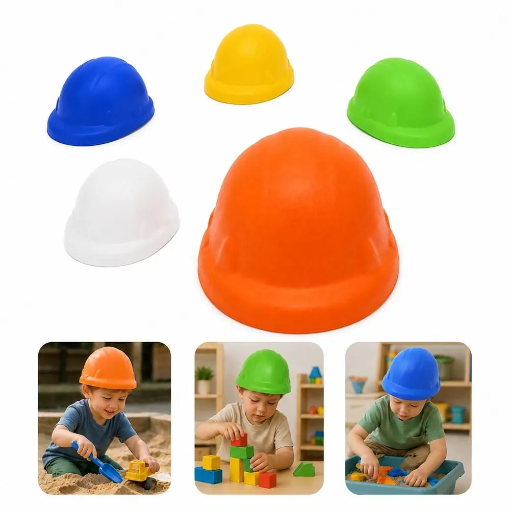 Kids Construction Helmet Toy Set Soft Squeezable Stress 2