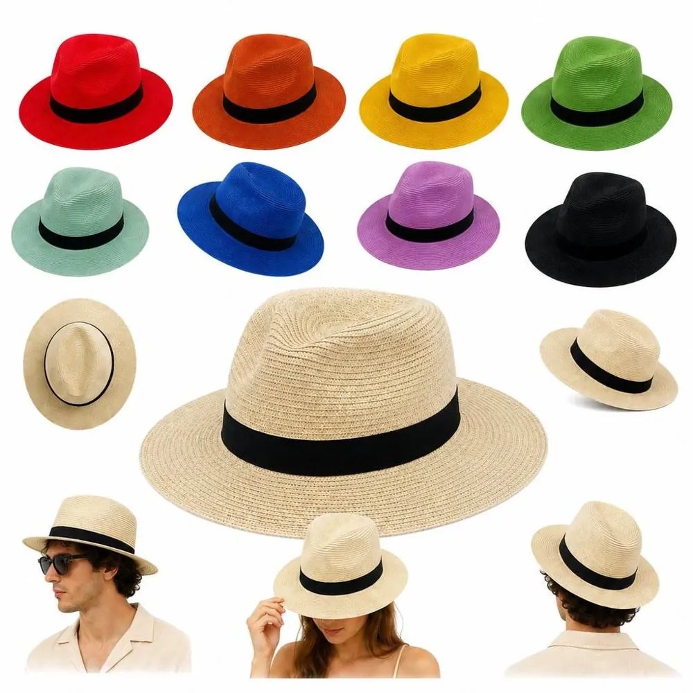 Foldable Straw Sun Hat with Wide Brim for Travel 2