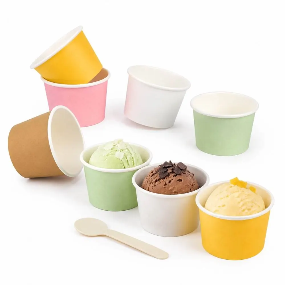 Customizable 4oz Disposable Paper Cups for Ice Cream 2