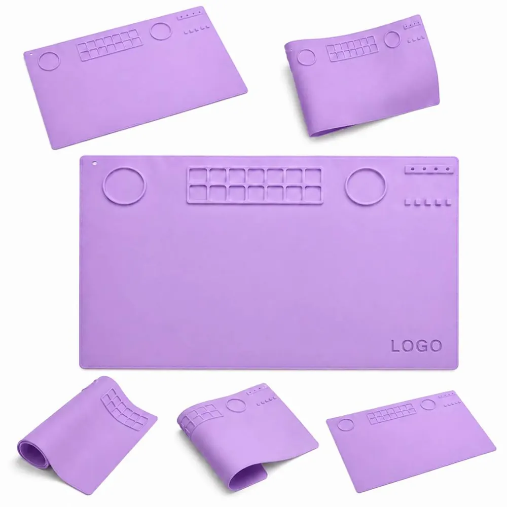 Well Silicone Art Palette, Non-Stick Mixing Pad for Oil