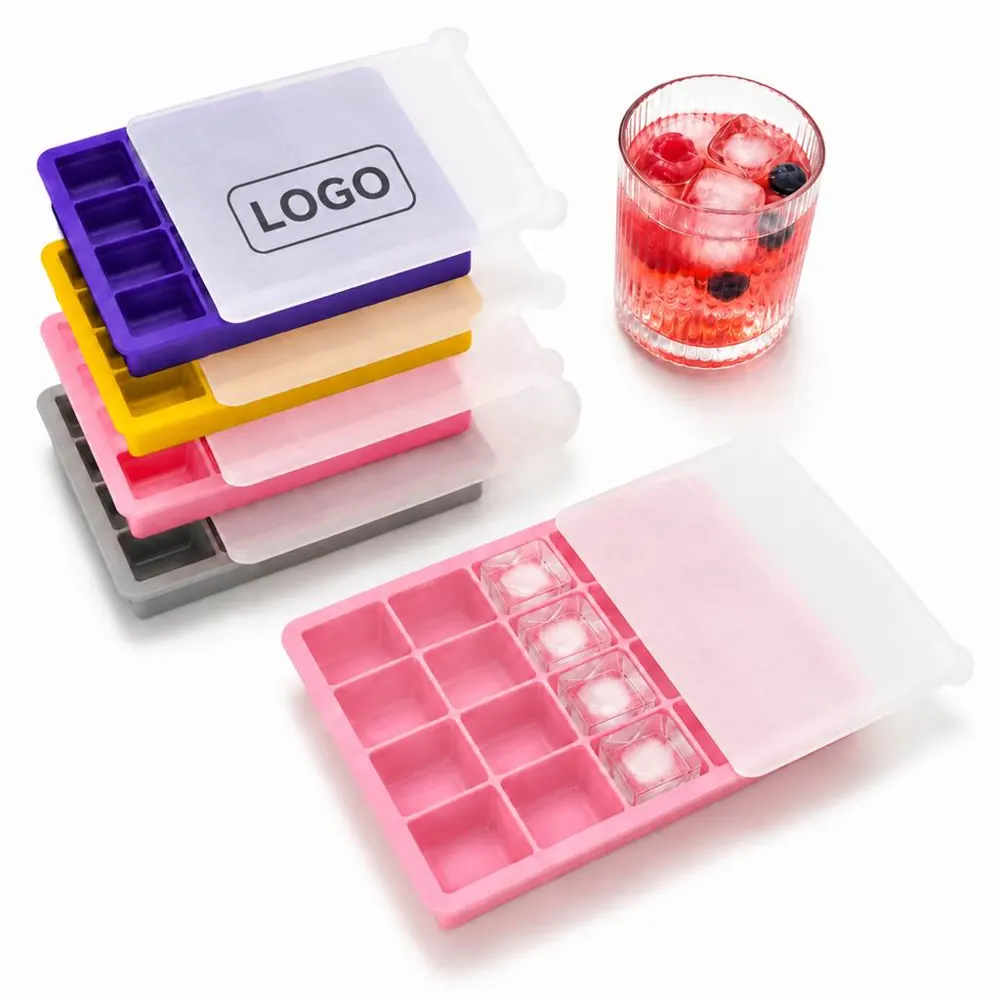 15-Slot Square Silicone Ice Tray for Easy Release