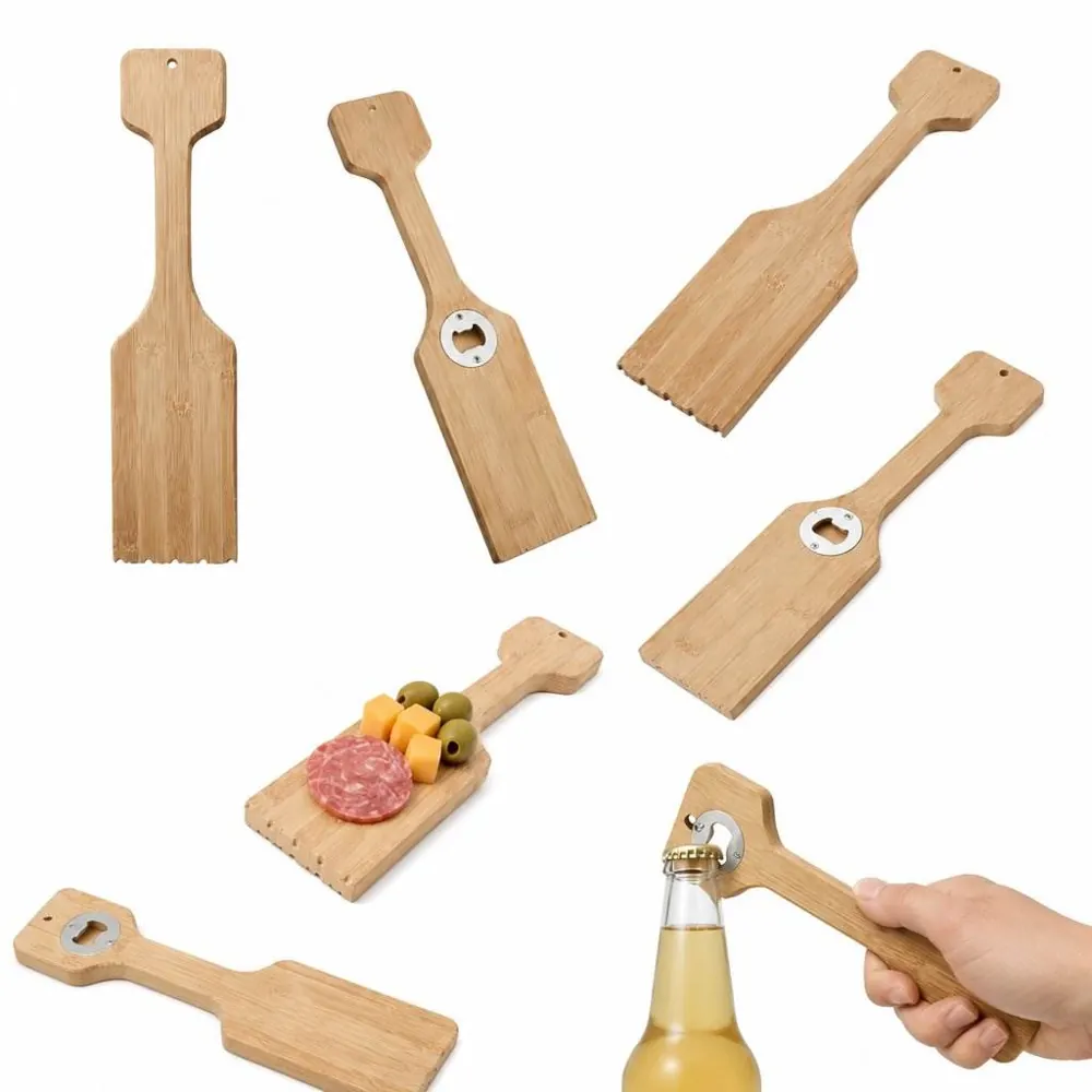 Natural Bamboo Grill Scraper & Cutting Board with Bottle 2