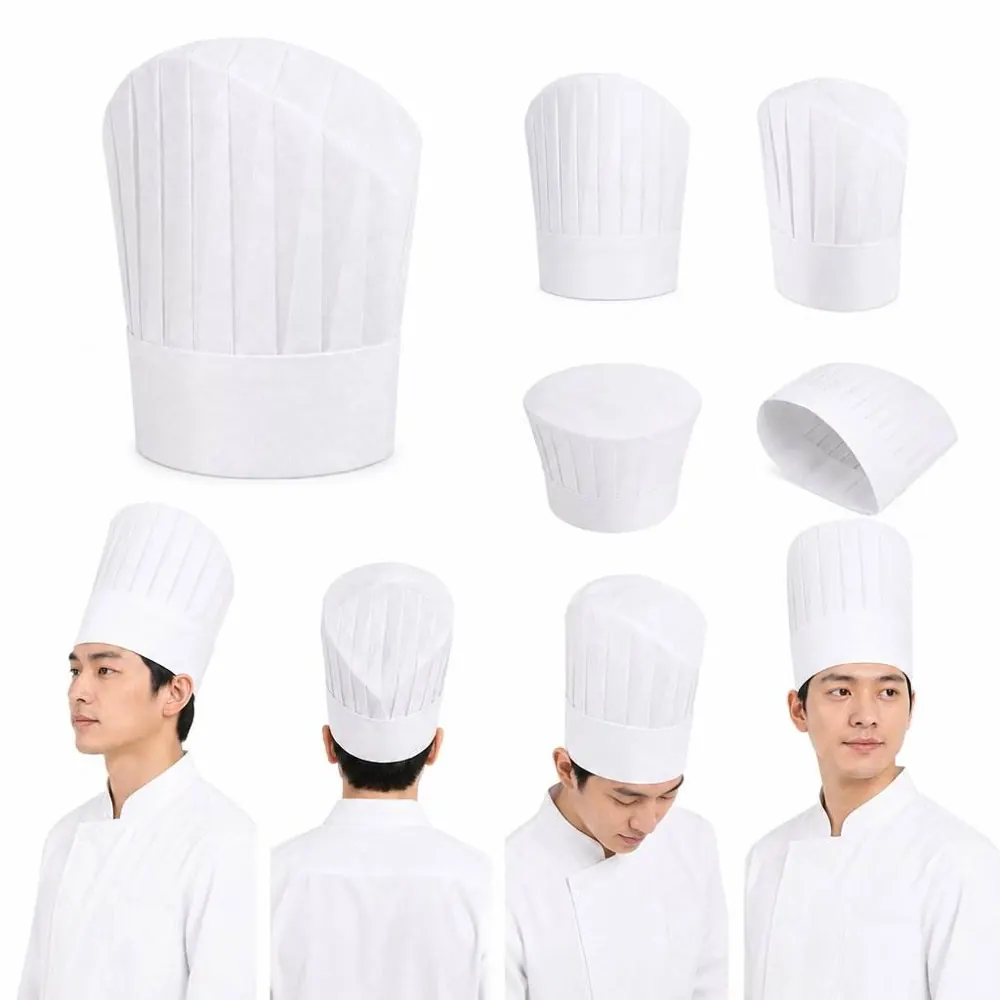 Disposable Paper Chef Hats for Kids Adults Cooking Baking 2