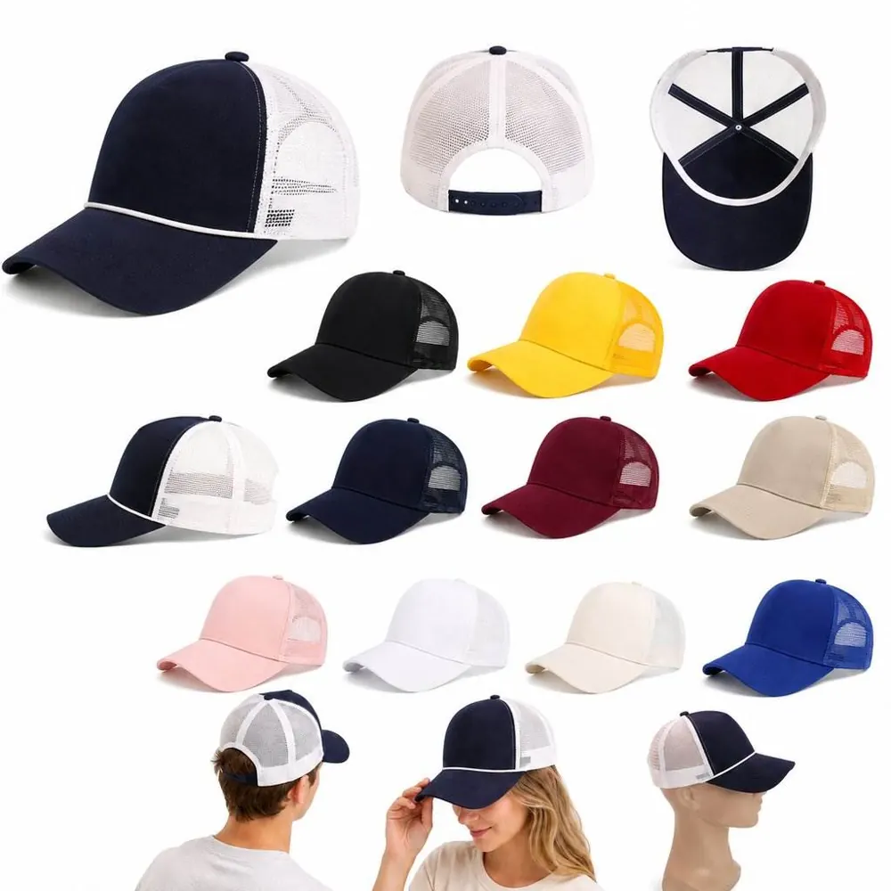 Cotton Mesh Trucker Hat with Snapback Closure 2