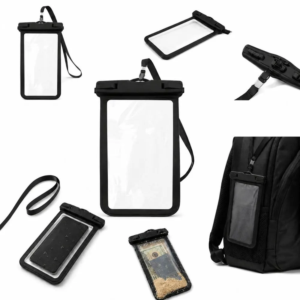 Waterproof PVC Phone Pouch with Touchscreen and Neck Strap 2