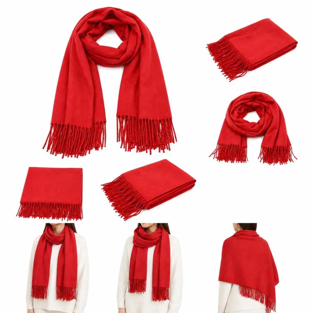 Warm Imitation Cashmere Shawl Scarf, Soft Cozy Wrap 2
