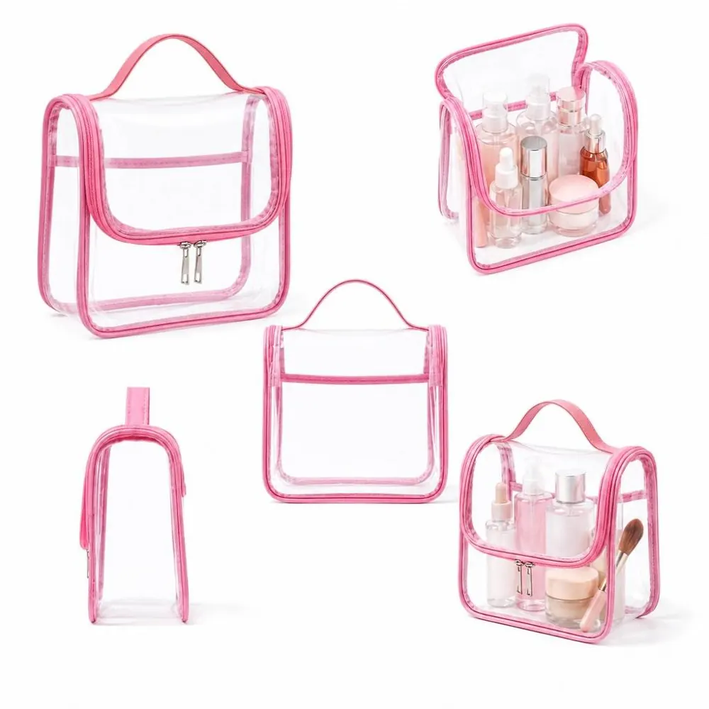 Clear PVC Cosmetic Bag with Durable Zipper, Water-Resistant 2