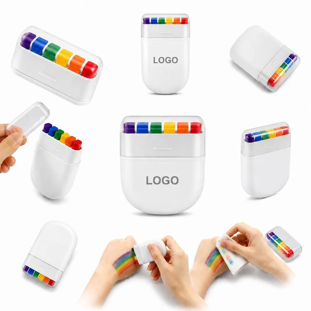 6 Color Face Paint Crayons, Twist-Up Water-Based Skin Safe