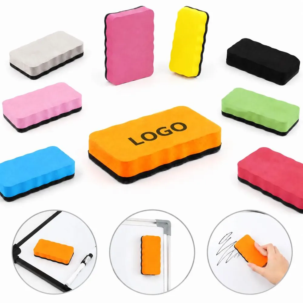Magnetic Whiteboard Eraser with Soft Felt Pad for Dry-Erase