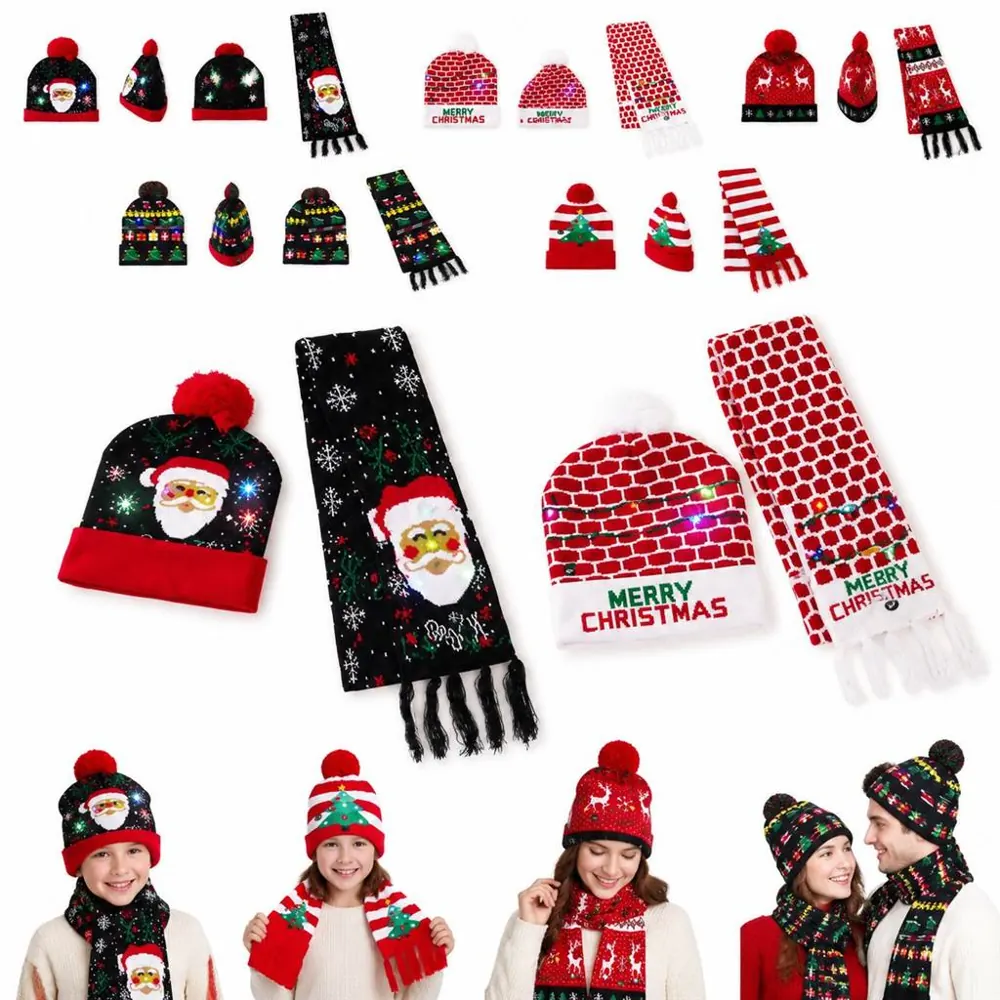 LED Light-Up Beanie & Scarf Set with Glow 2