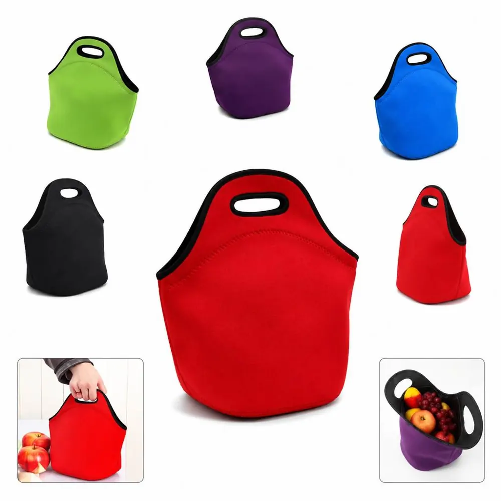 Insulated Neoprene Lunch Tote with Secure Zipper Closure 2
