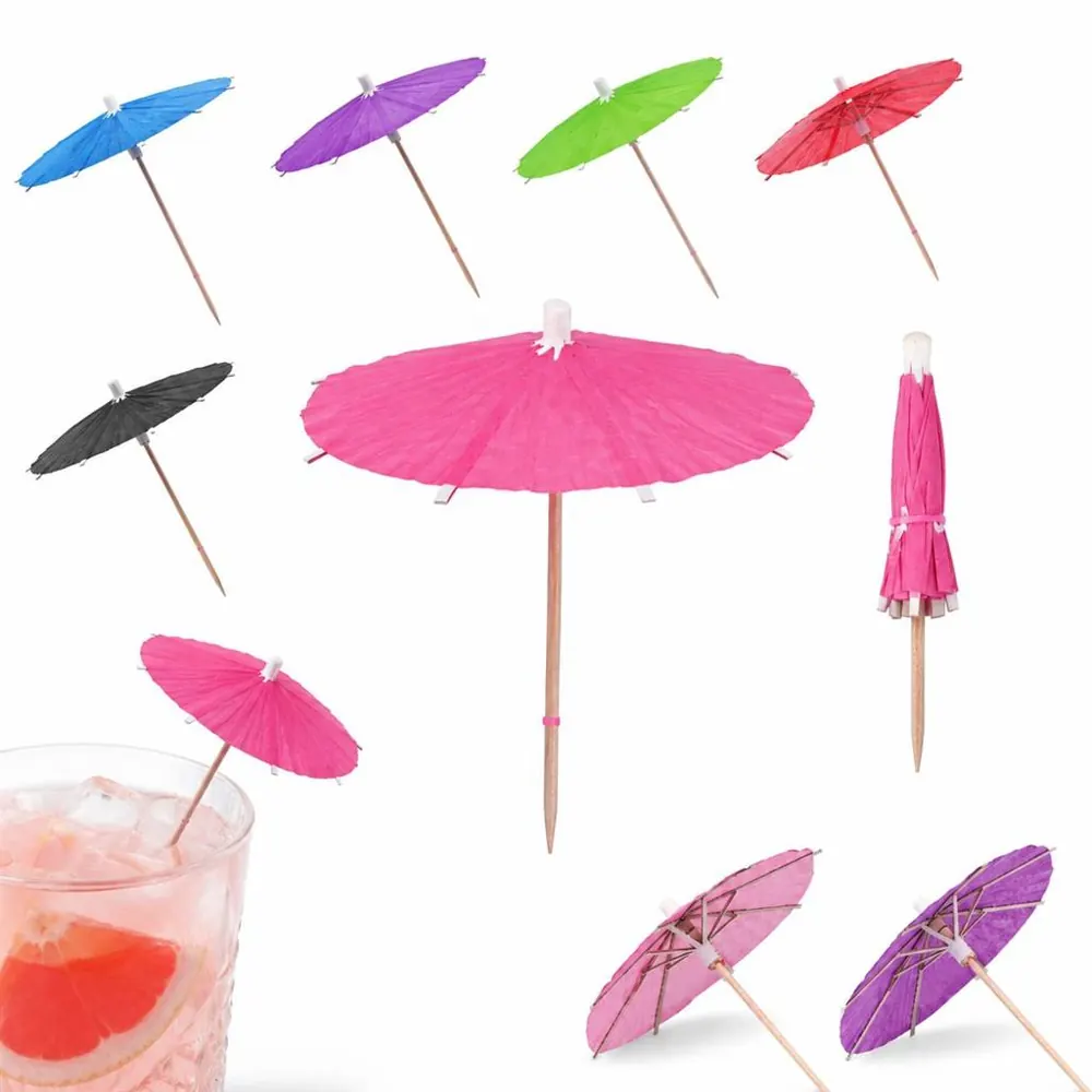 Mini Decorative Paper Umbrellas for Cocktails, Desserts 2