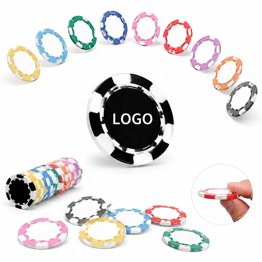 ABS Striped Iron Core Poker Chip, Lightweight Casino Set