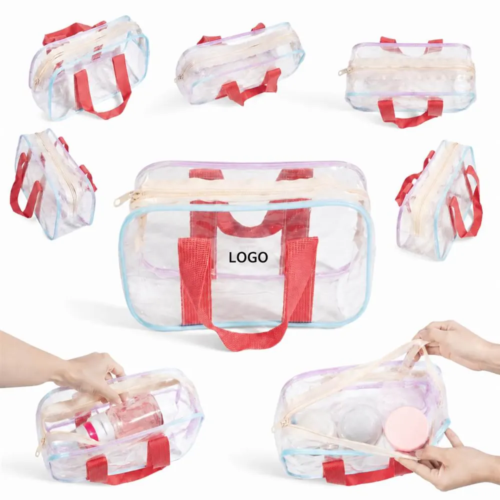 Clear Transparent Cosmetic Bag with Durable Zipper