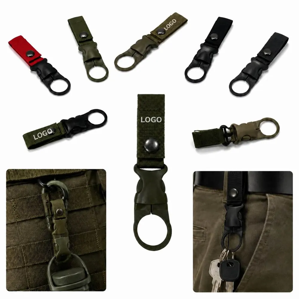 Nylon Bottle Holder Clip with Buckle for MOLLE, Belt