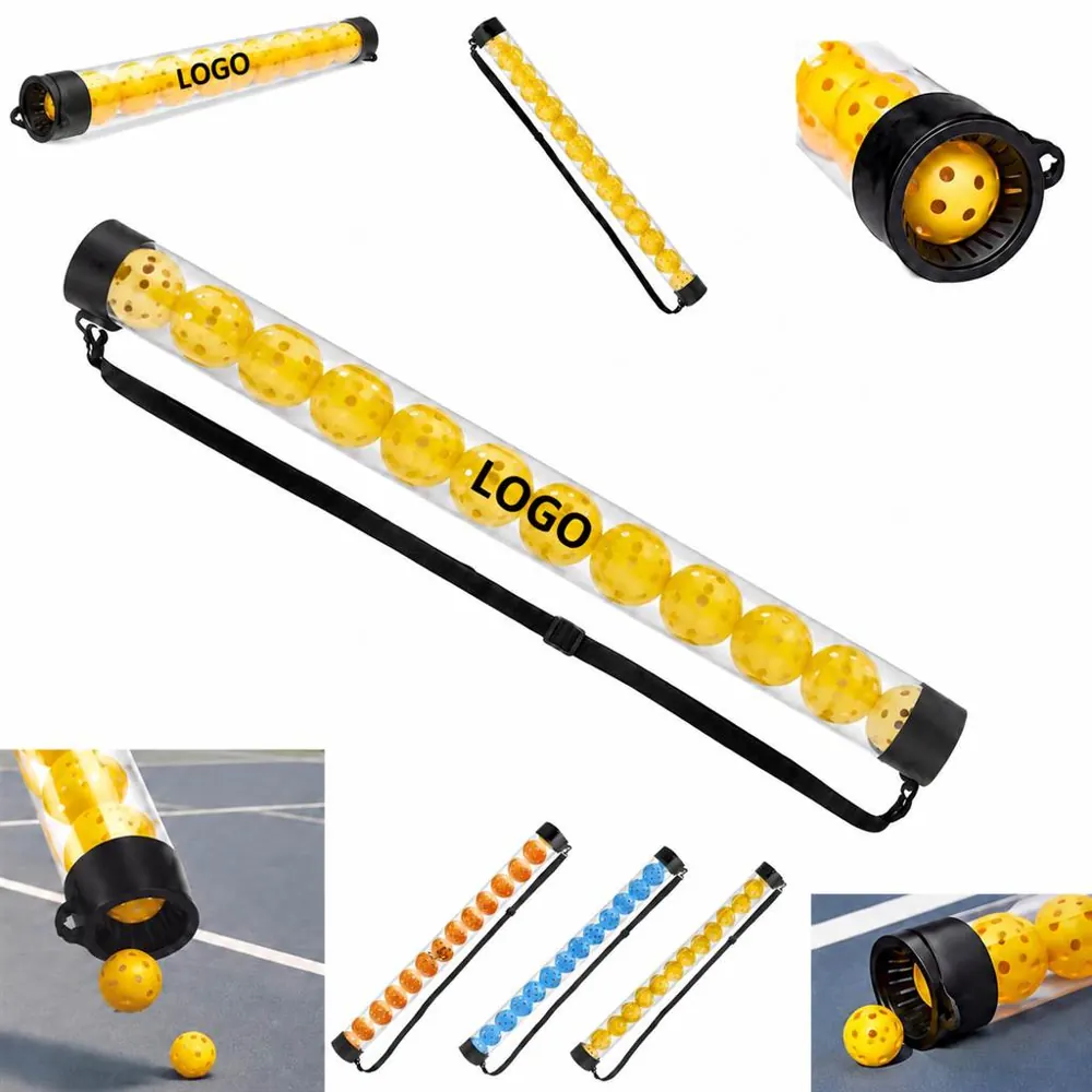 Pickleball Ball Retriever Tube with Shoulder Strap, Holds