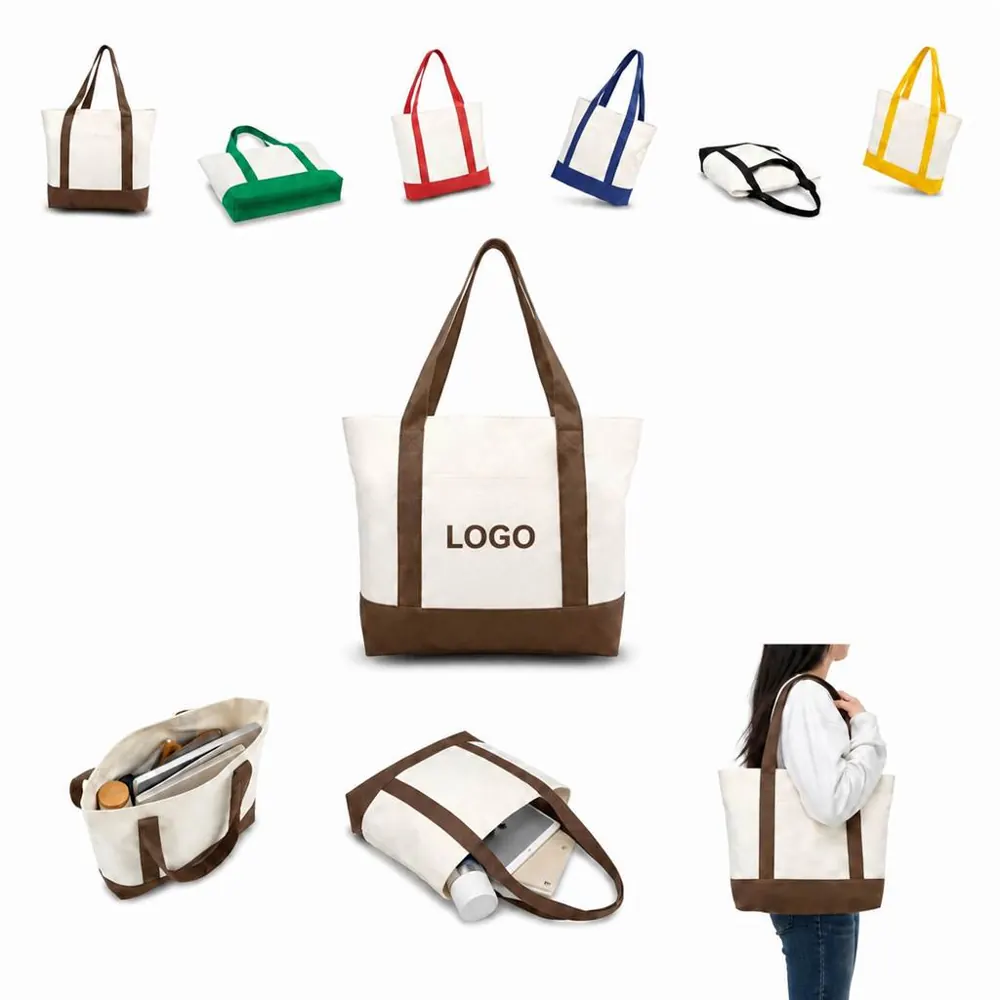 Large Canvas Tote Bag with Shoulder Straps for Everyday Use