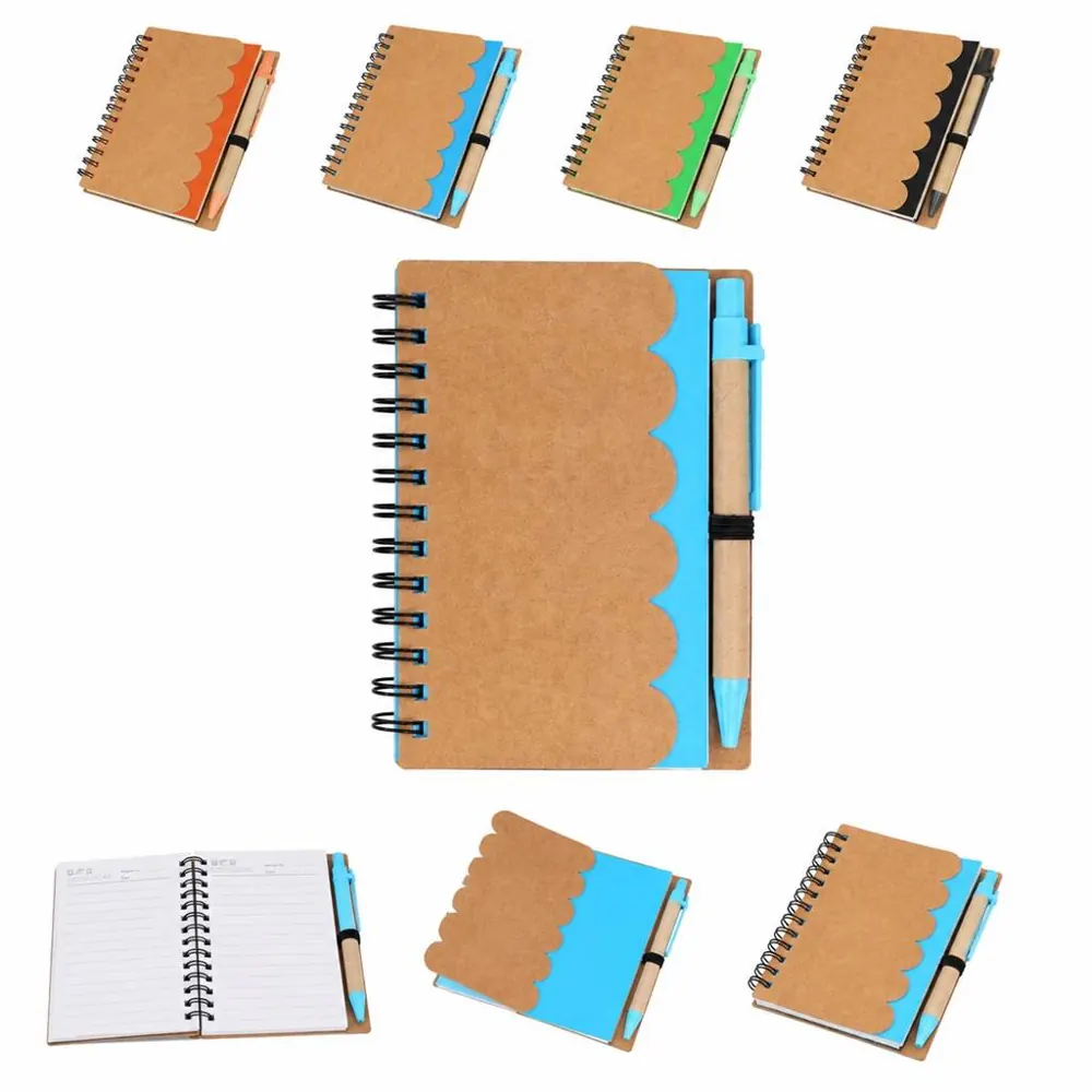 Wavy Stripe Notepad with Pen, Smooth Paper Writing Notebook 2