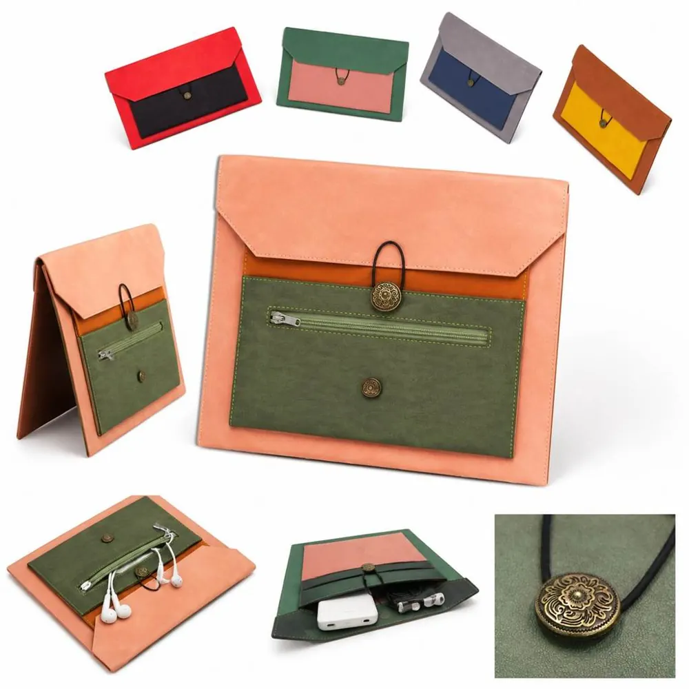 Genuine Leather A4 Document Bag with Multiple Compartments 2