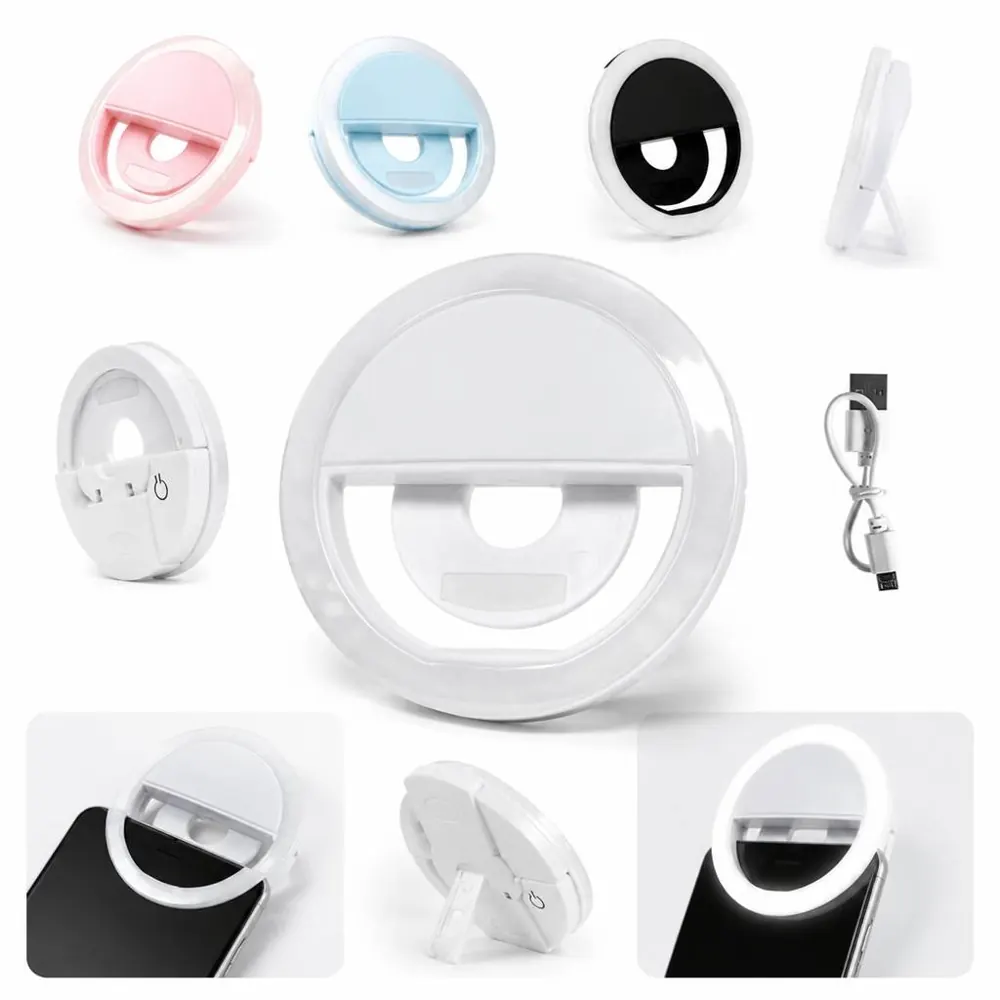 Rechargeable Clip On Selfie Ring Light with Adjustable 2