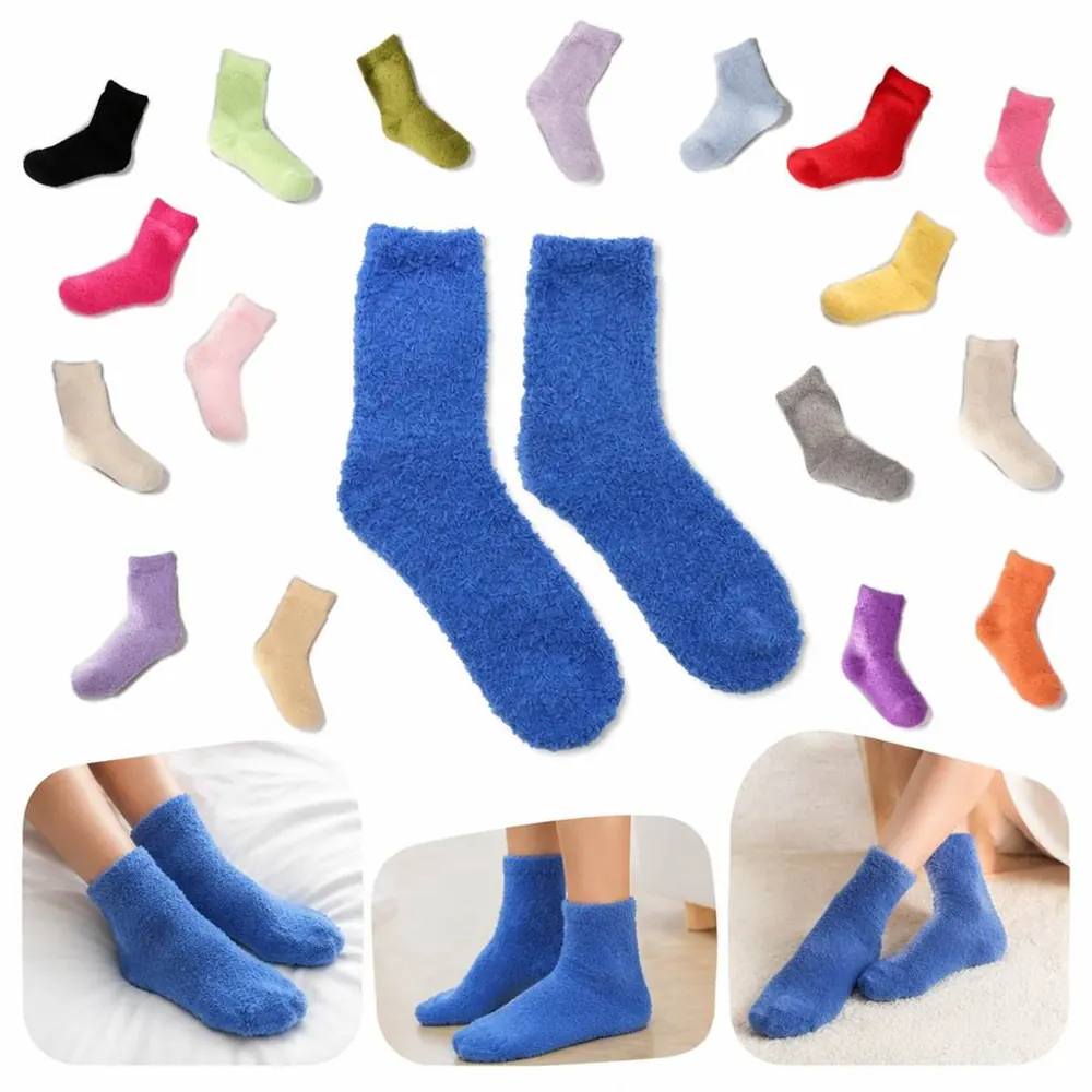 Cozy Coral Fleece Mid-Calf Socks for Warmth and Comfort 2