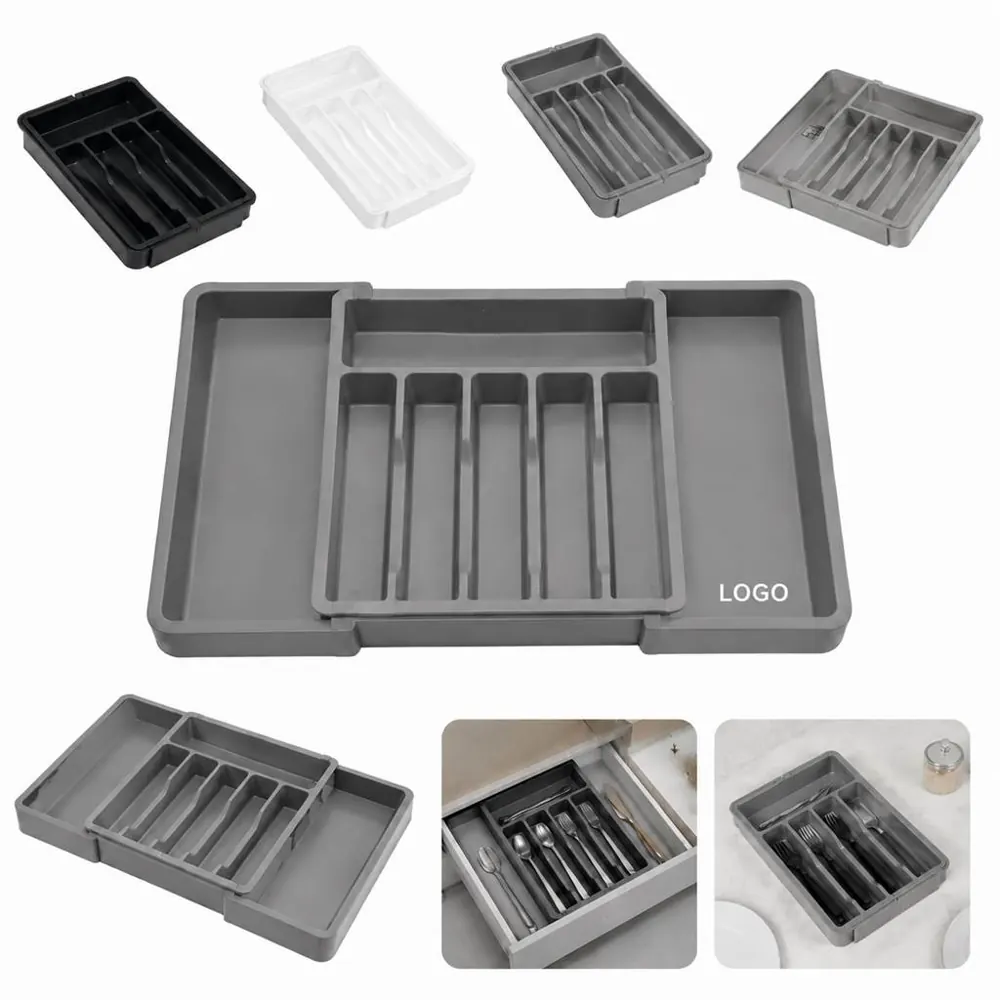 Expandable Cutlery Organizer with Adjustable Compartments