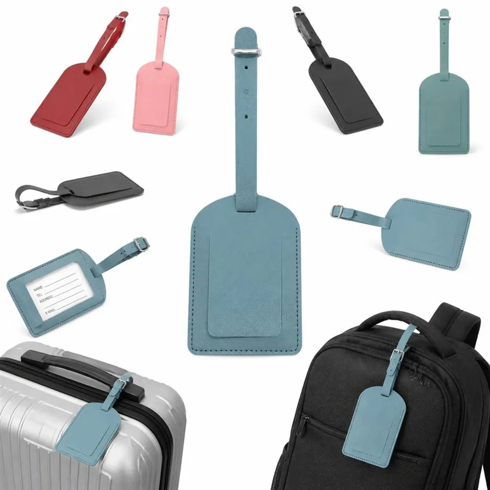 Adjustable PU Leather Luggage Tag with ID Card Slot 2