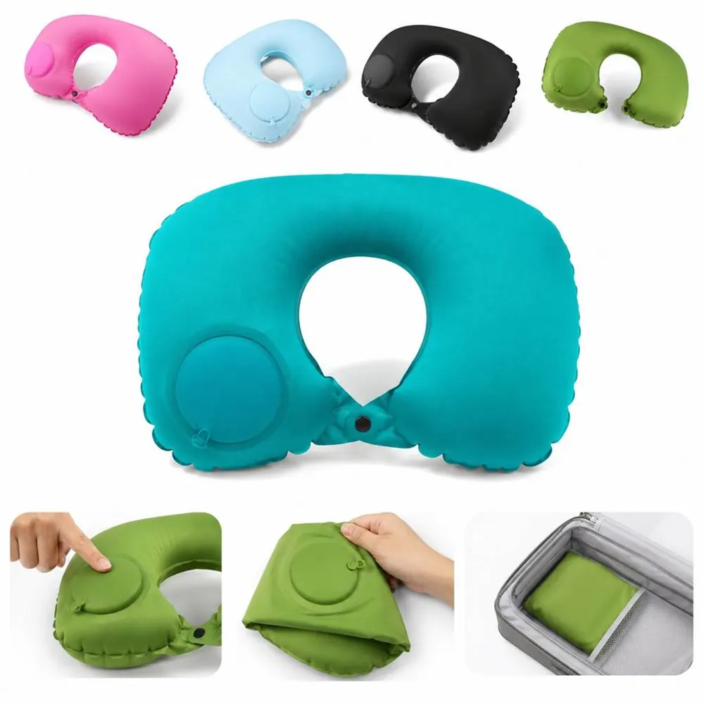 Inflatable U Neck Travel Pillow with Compression Design 2