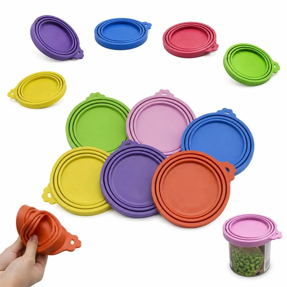 Reusable Silicone Pet Food Can Lids, Airtight Flexible Seal 2