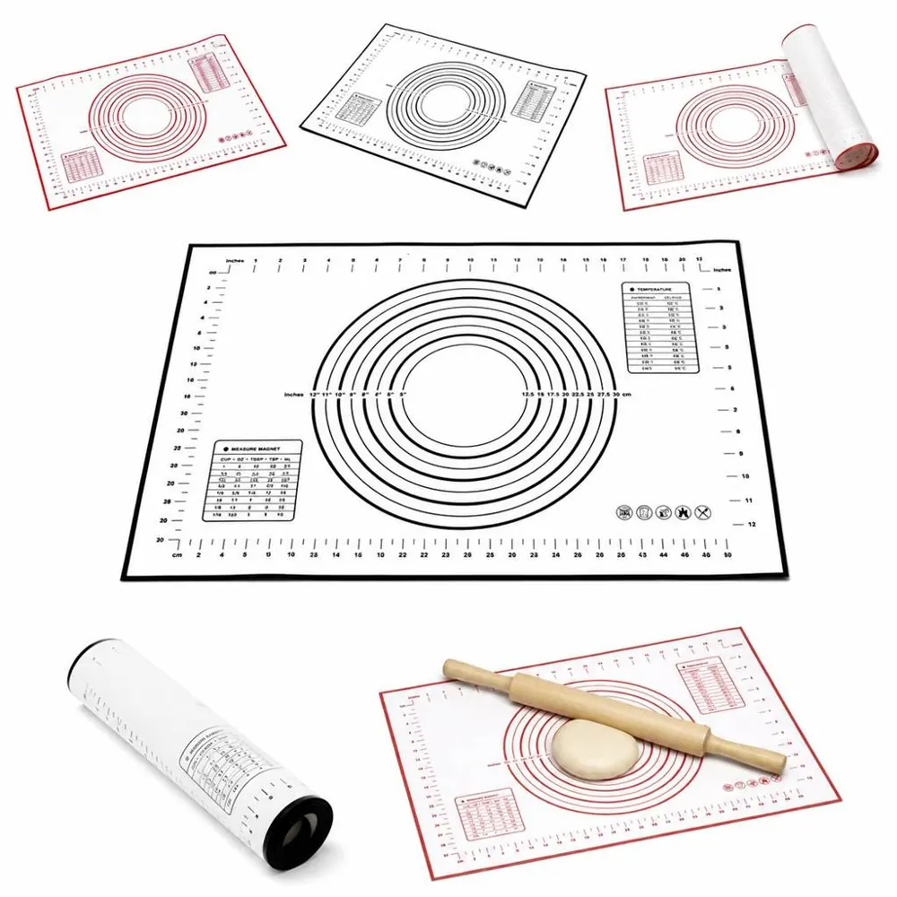 Non-Slip Silicone Baking Mat with Measurements, 23.7x15.8 2