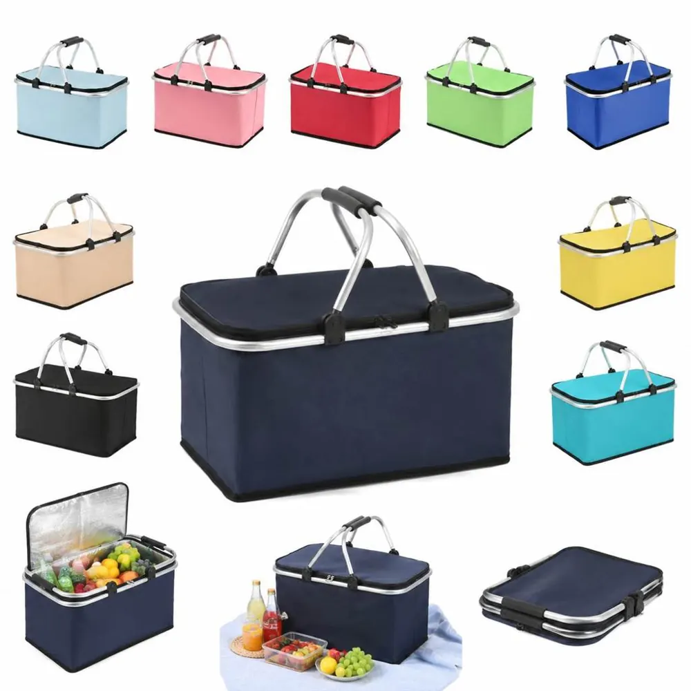 Foldable Insulated Picnic Basket for Outdoor Dining 2