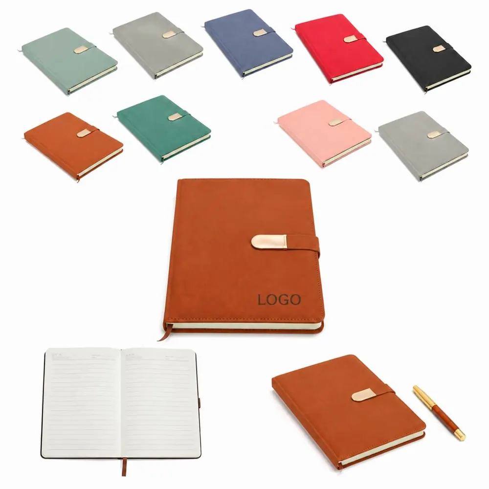 Magnetic Button PU Notebook, Durable Cover, Smooth Paper
