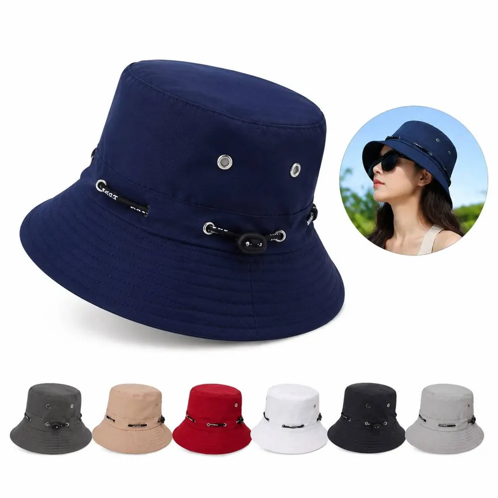 Breathable Sun Bucket Hat with Adjustable Chin Cord 2
