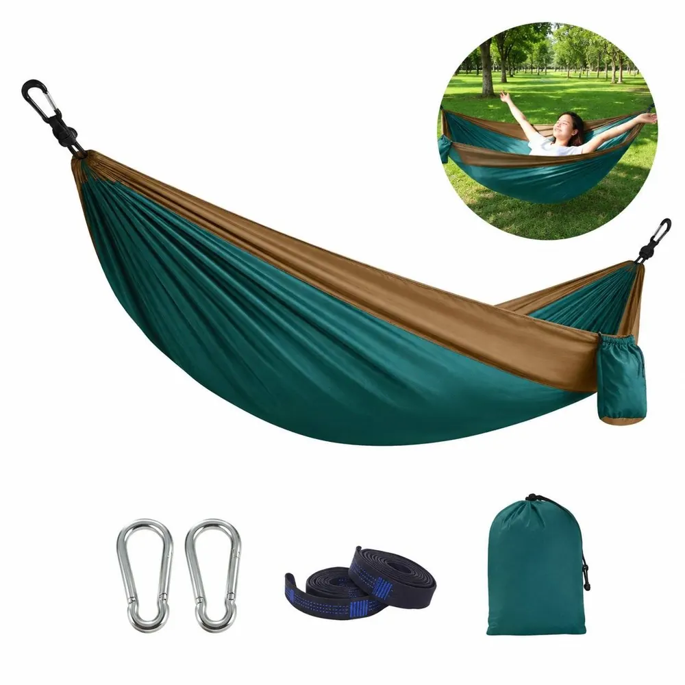 210T Nylon Camping Hammock for Single and Double Outdoor Use 2