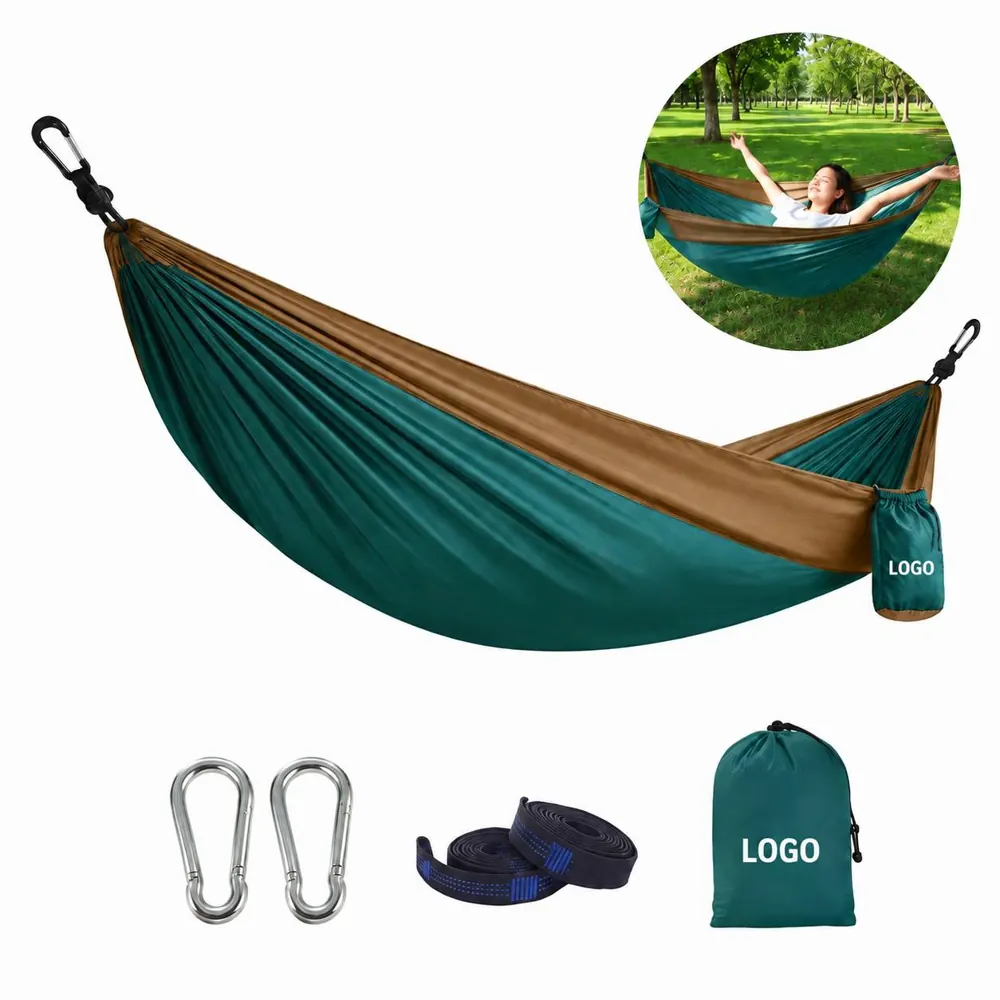 210T Nylon Camping Hammock for Single and Double Outdoor Use